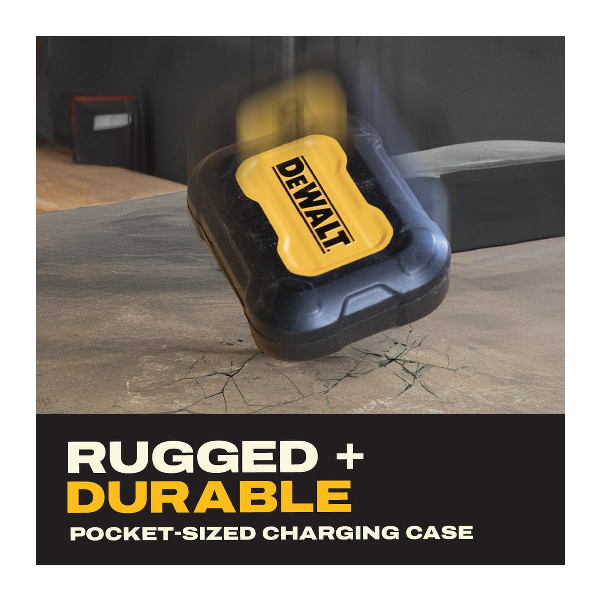DEWALT Open Ear Pro earbuds - rugged charging case
