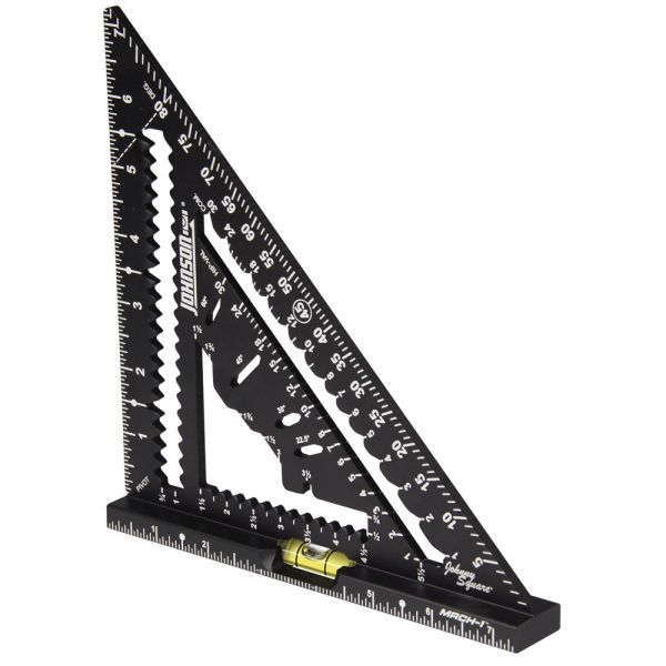 Johnson 1904-0700V 7-1/4" Mach-1 Johnny Square Rafter Square with Level Vial
