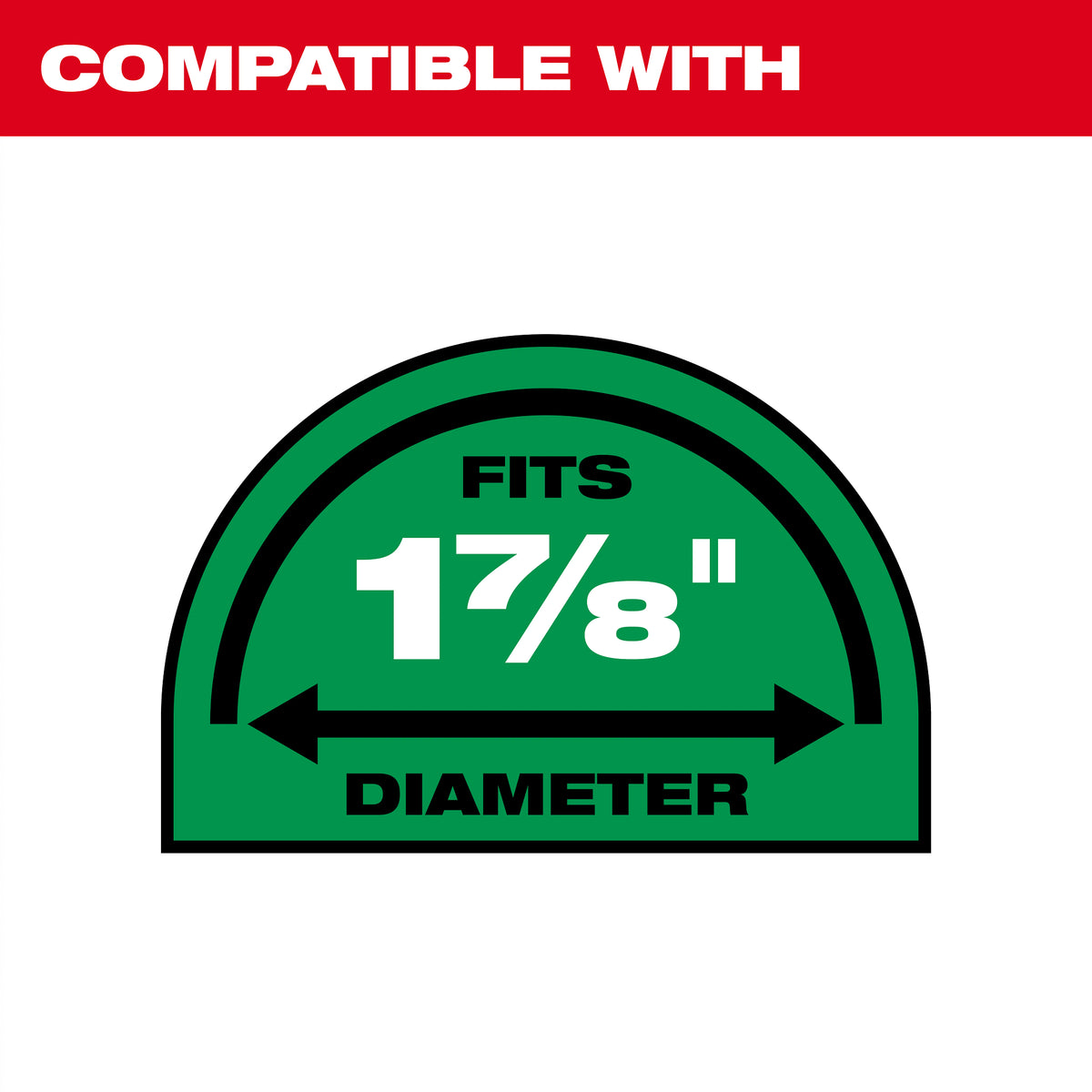 Milwaukee 1-7/8" diameter vacuum hose compatibility detail