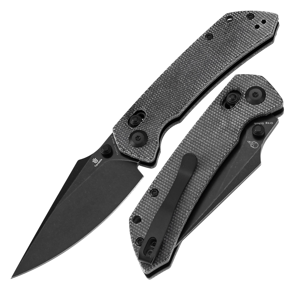 Tenable TEN-T1034V3 Fenrir Crossbar Lock Folding Knife - Black Micarta