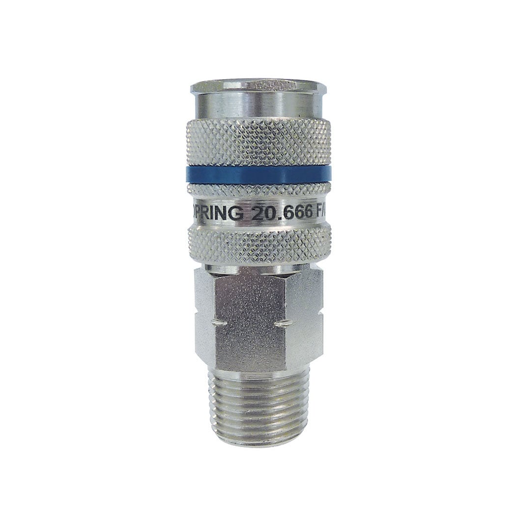 TOPRING 20.666 - 1/4 Industrial Steel Quick Coupler 3/8 (M) NPT QUIKSILVER