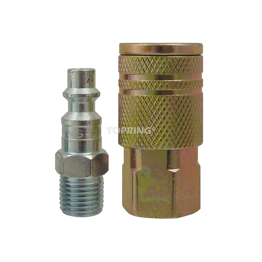 TOPRING 20.711C - 1/4 Industrial Kit With 1/4 (F) NPT Steel Quick Coupler and Coupler Plug MAXQUIK