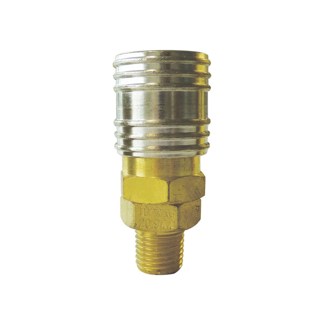 TOPRING 20.944 - 1/4 Industrial Brass Quick Coupler 1/4 (M) NPT MAXQUIK PLUS (Multiple of 10)