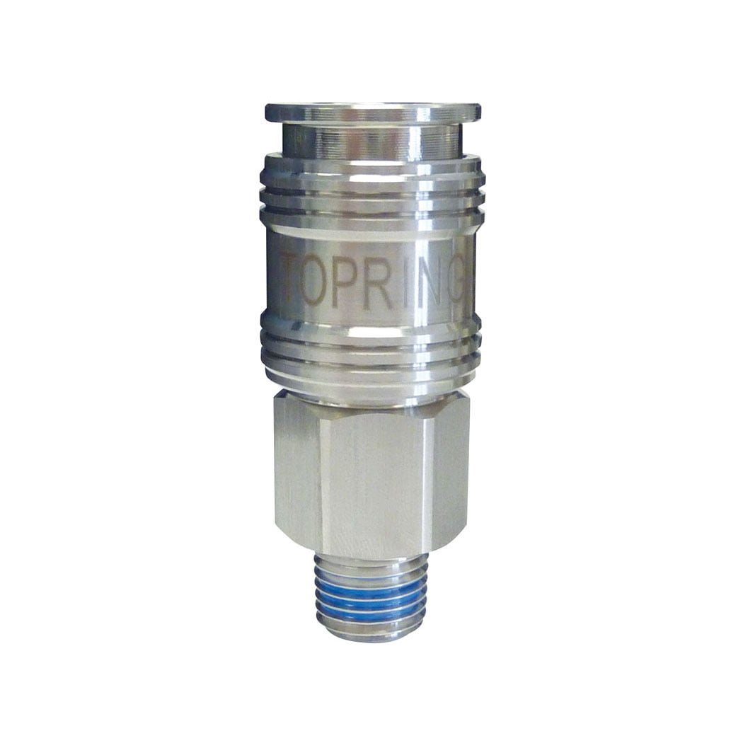 TOPRING 20.946 - 1/4 Industrial Stainless Steel Quick Coupler 1/4 (M) NPT MAXQUIK PLUS