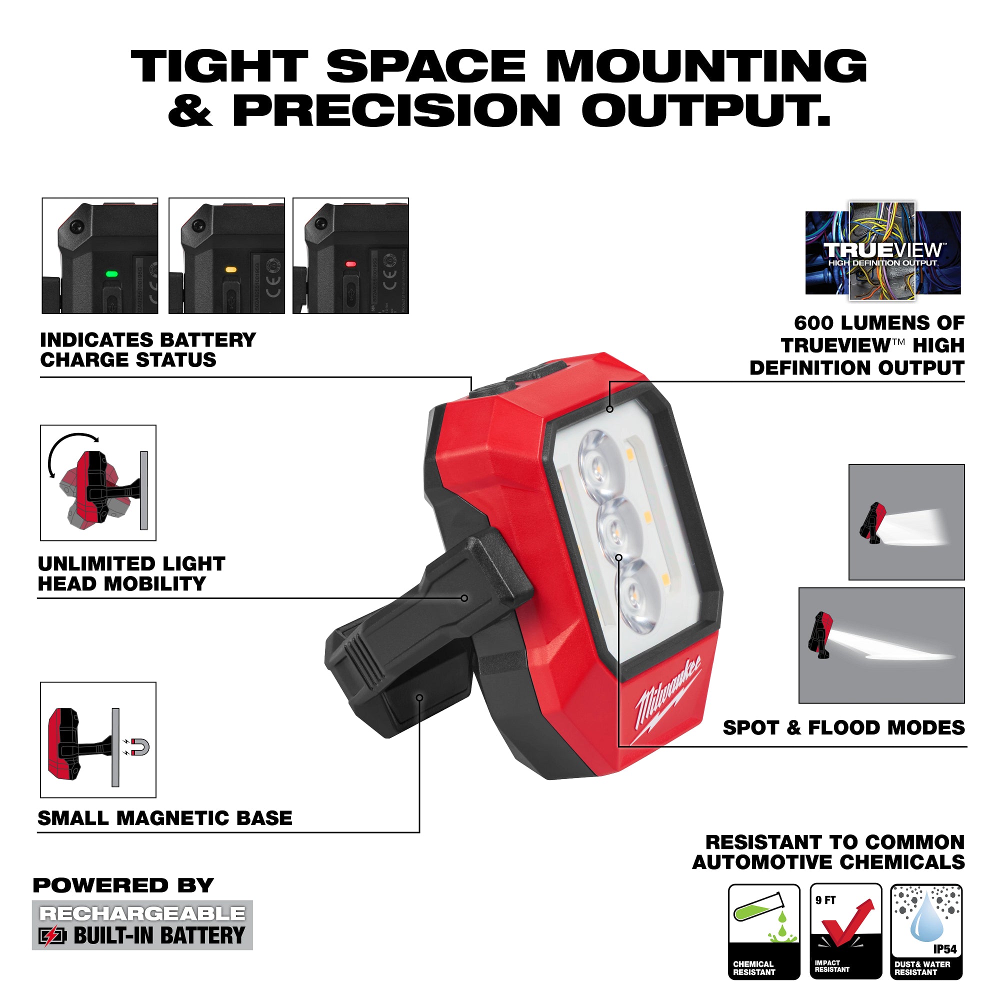 Rechargeable Pivoting Task Light