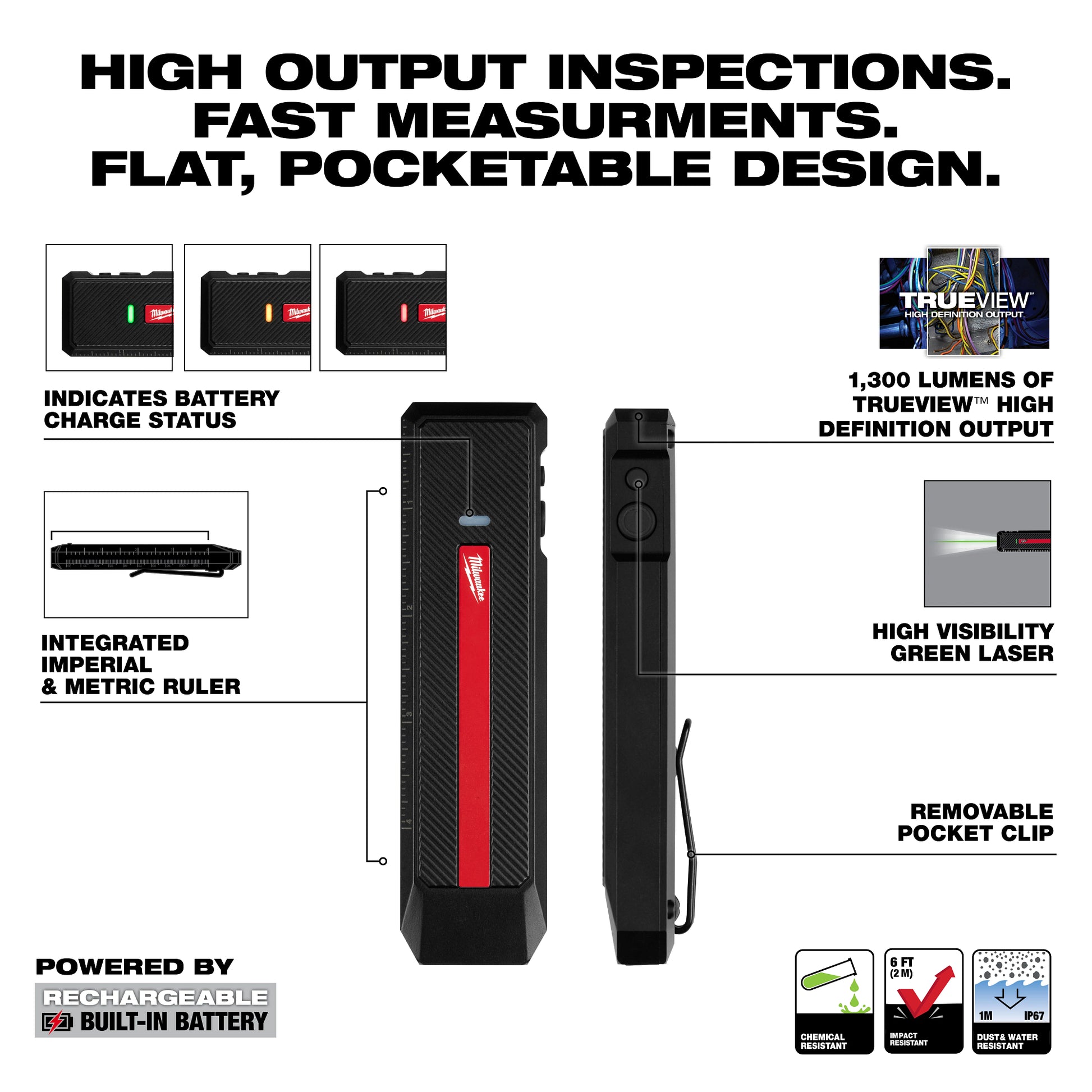 Rechargeable Flat Flashlight