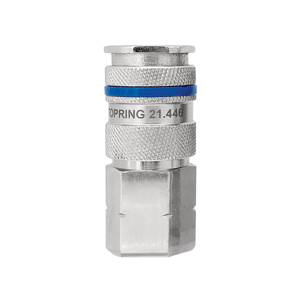TOPRING 21.446 - 3/8 Industrial Brass Quick Coupler 1/4 (F) NPT QUIKSILVER