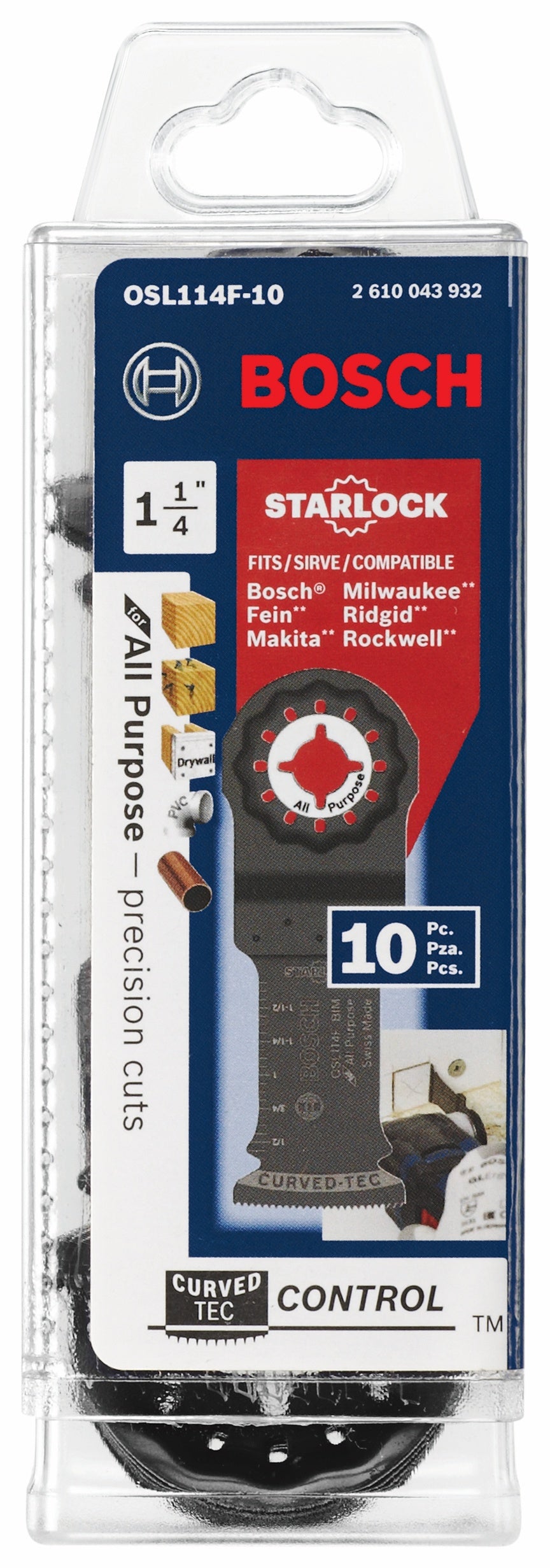 Bosch 1-1/4 In. Starlock® Oscillating Multi Tool Bi-Metal Plunge Cut Blade 10 pk. BOSCH