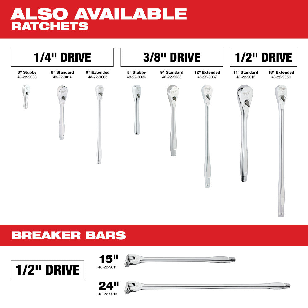 Milwaukee 48-22-9542 - Jeu de 8 douilles hexagonales 3/8" - SAE