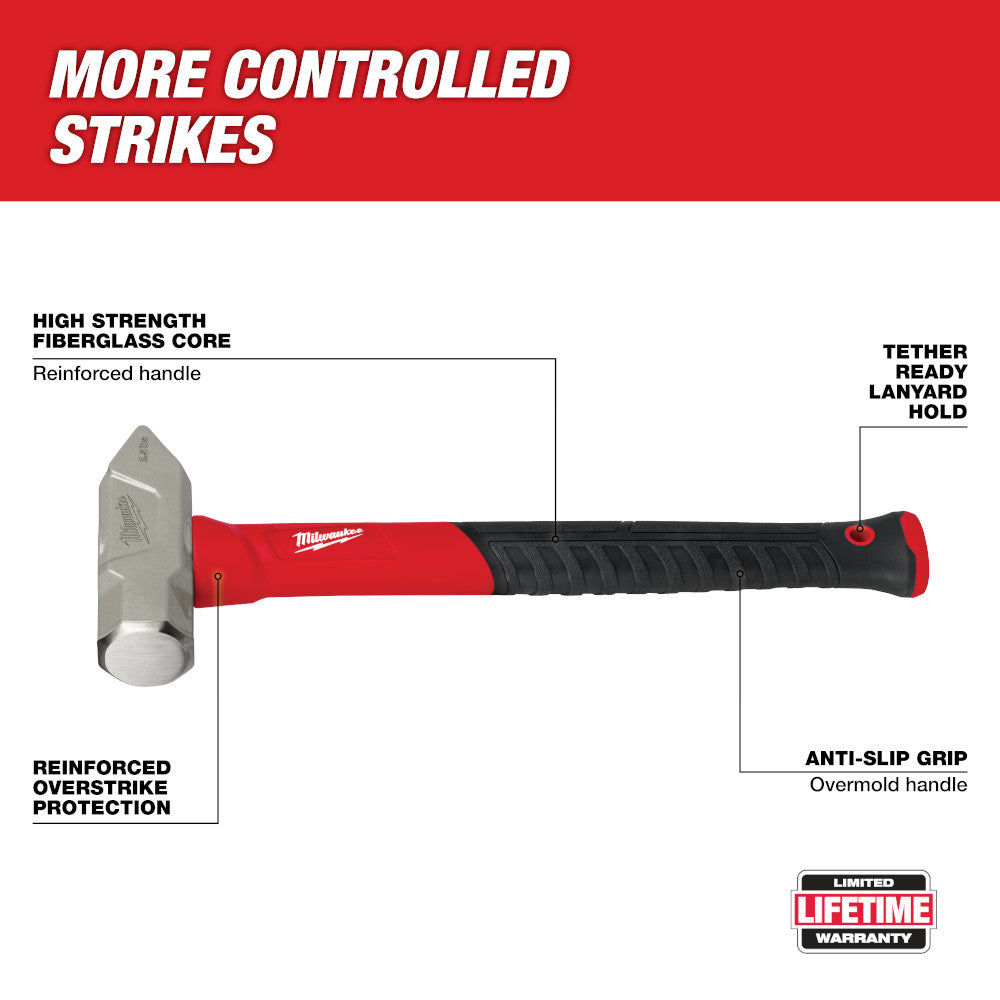 Milwaukee 48-22-9313 - 2.5lb Fiberglass Cross Peen Hammer