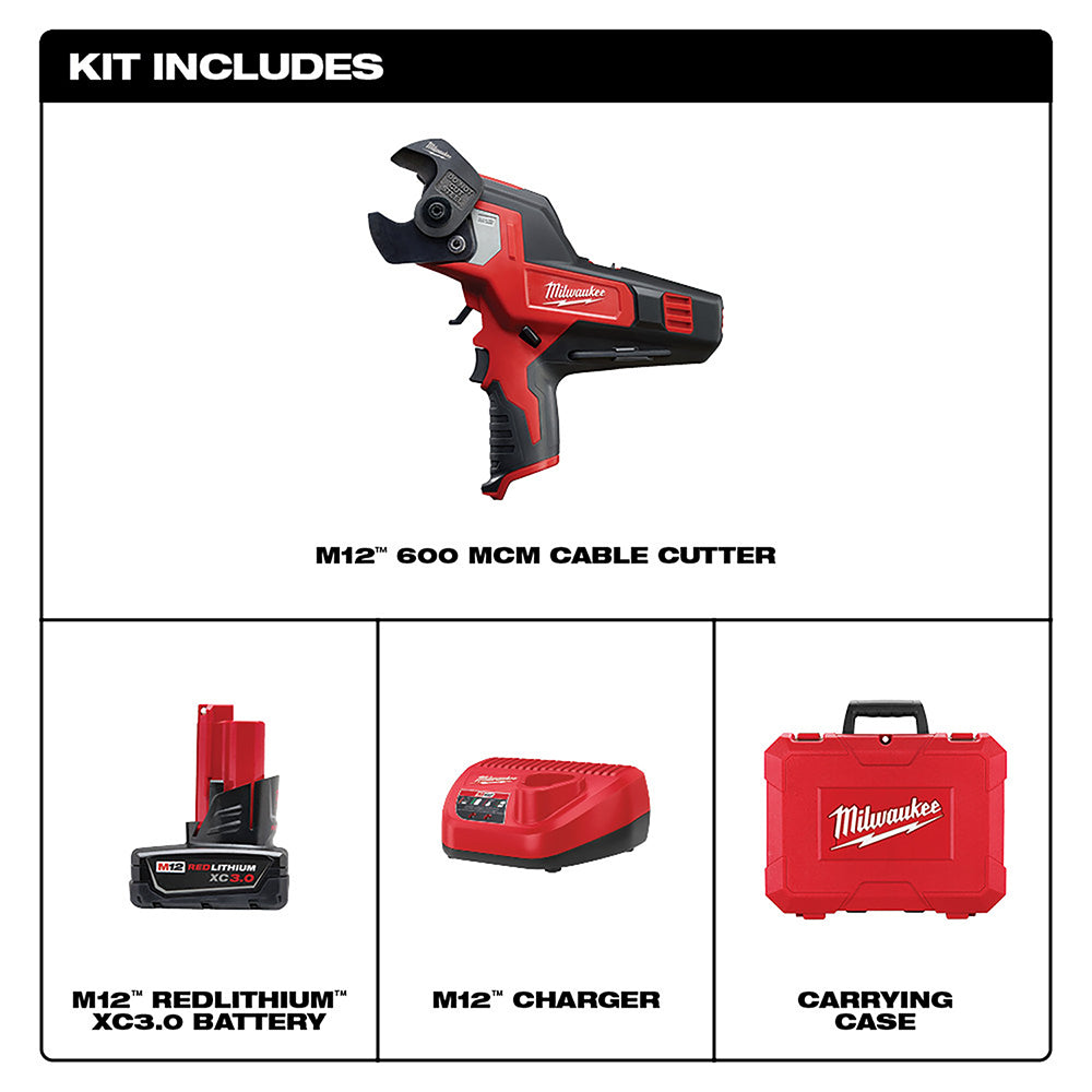 Milwaukee 2472-21XC - Kit coupe-câble M12™ 600 MCM