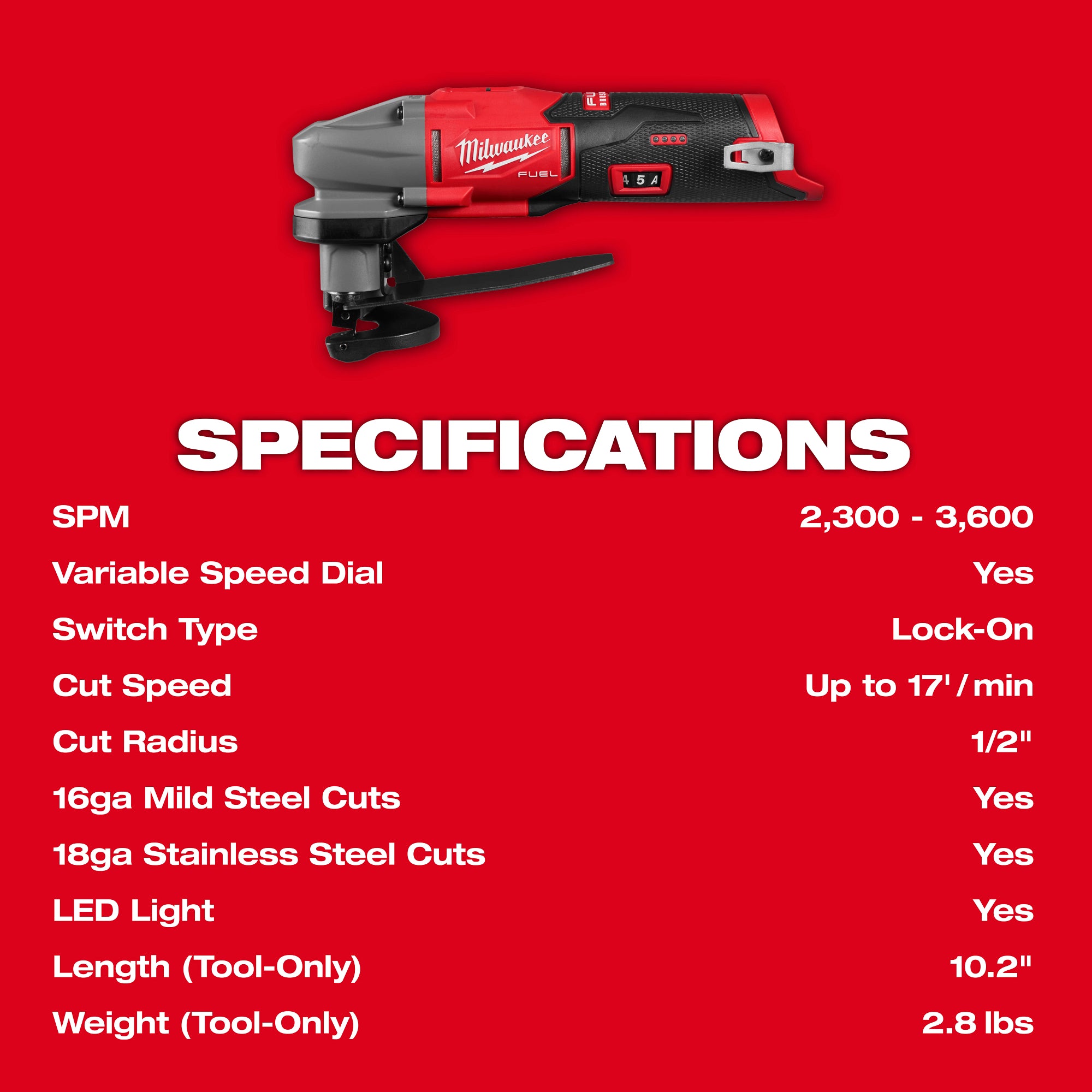 M12 FUEL™ 16 Gauge Scroll Shear