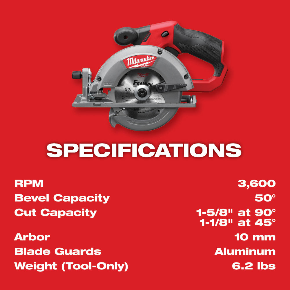 Scie circulaire Milwaukee 2530-20 - M12 FUEL™ 5-3/8 po