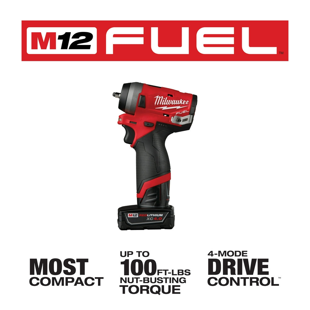 Milwaukee 2552-22 - M12 FUEL Stubby 1/4" Impact Wrench Kit