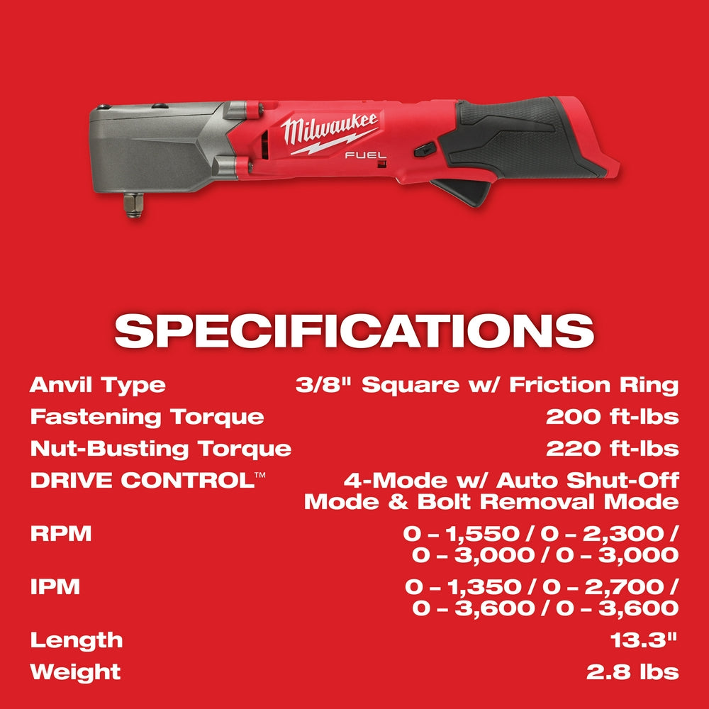 Milwaukee 2564-22 - Kit de clé à chocs à angle droit M12 FUEL™ 3/8"