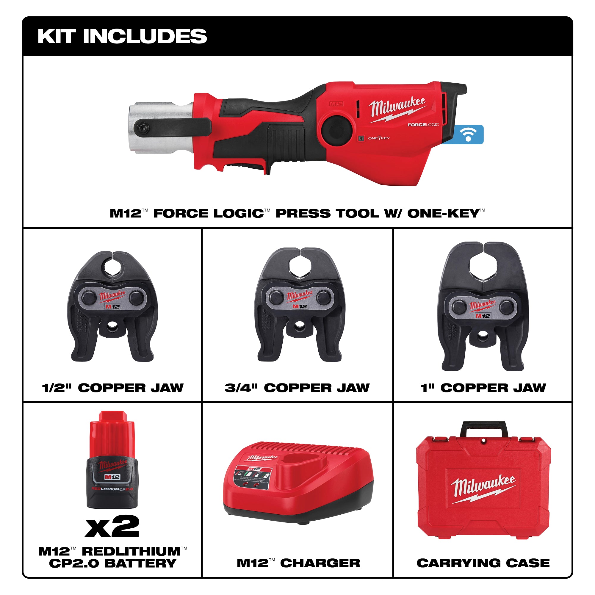 M12 FL Press Tool w/ One-Key Kit