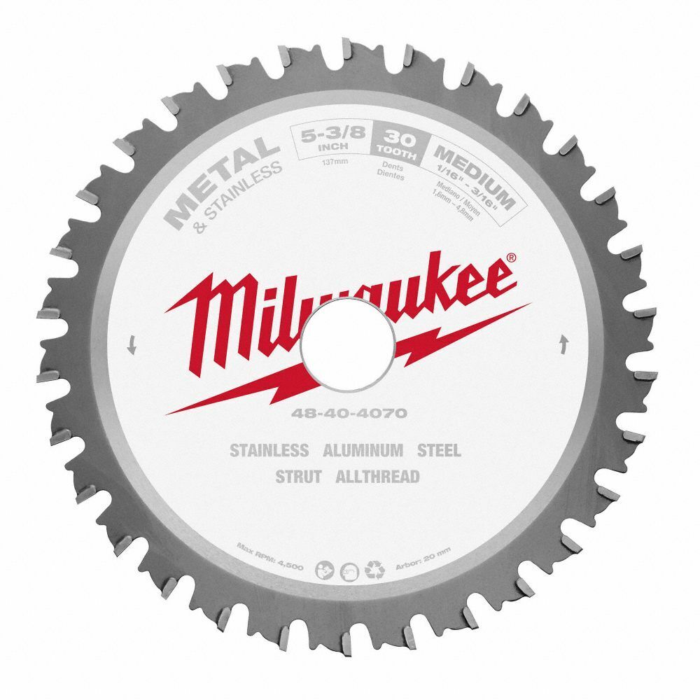 Milwaukee 48-40-4070  -  5-3/8" Metal & Stainless Cutting Circular Saw Blade