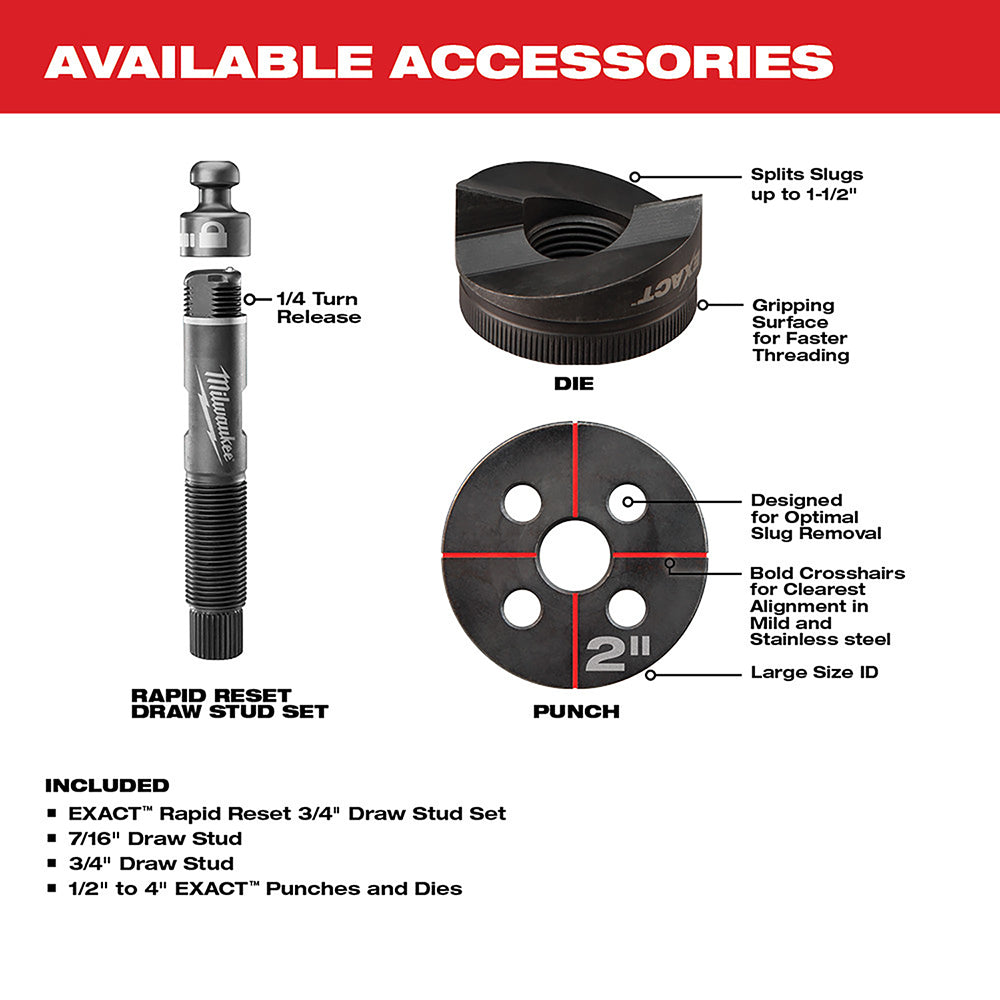 Milwaukee 2677-23 – M18 FORCE LOGIC 6T Knockout-Werkzeugsatz 1/2" – 4" (Sonderbestellung)