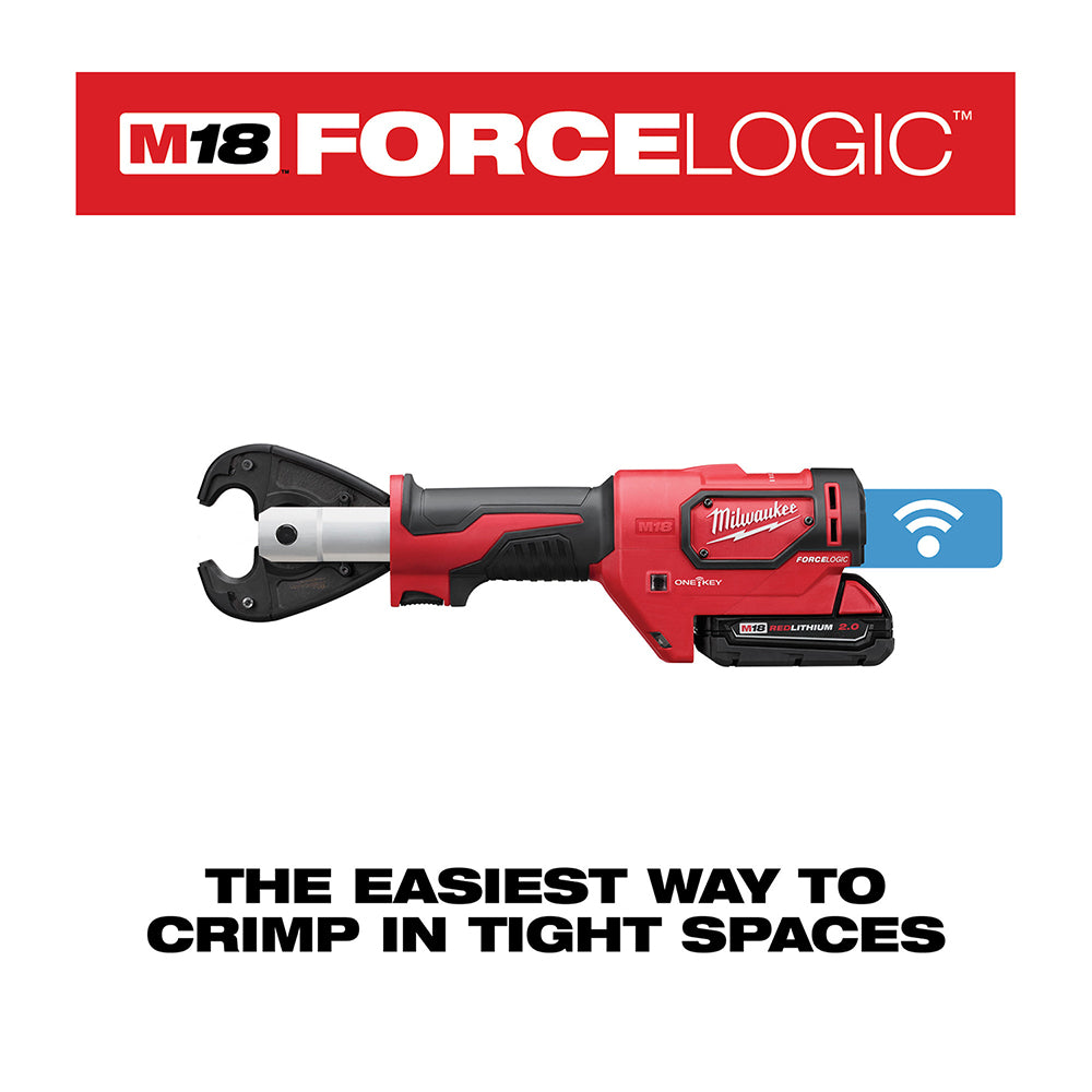 Milwaukee 2678-22 - M18™ FORCE LOGIC™ 6T Utility Crimper Kit with D3 Grooves Snub Nose