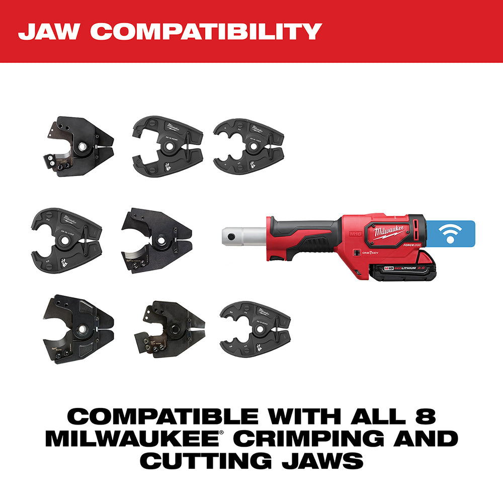 Milwaukee 2678-22 - Kit de sertissage utilitaire M18™ FORCE LOGIC™ 6T avec rainures D3 et bec retroussé