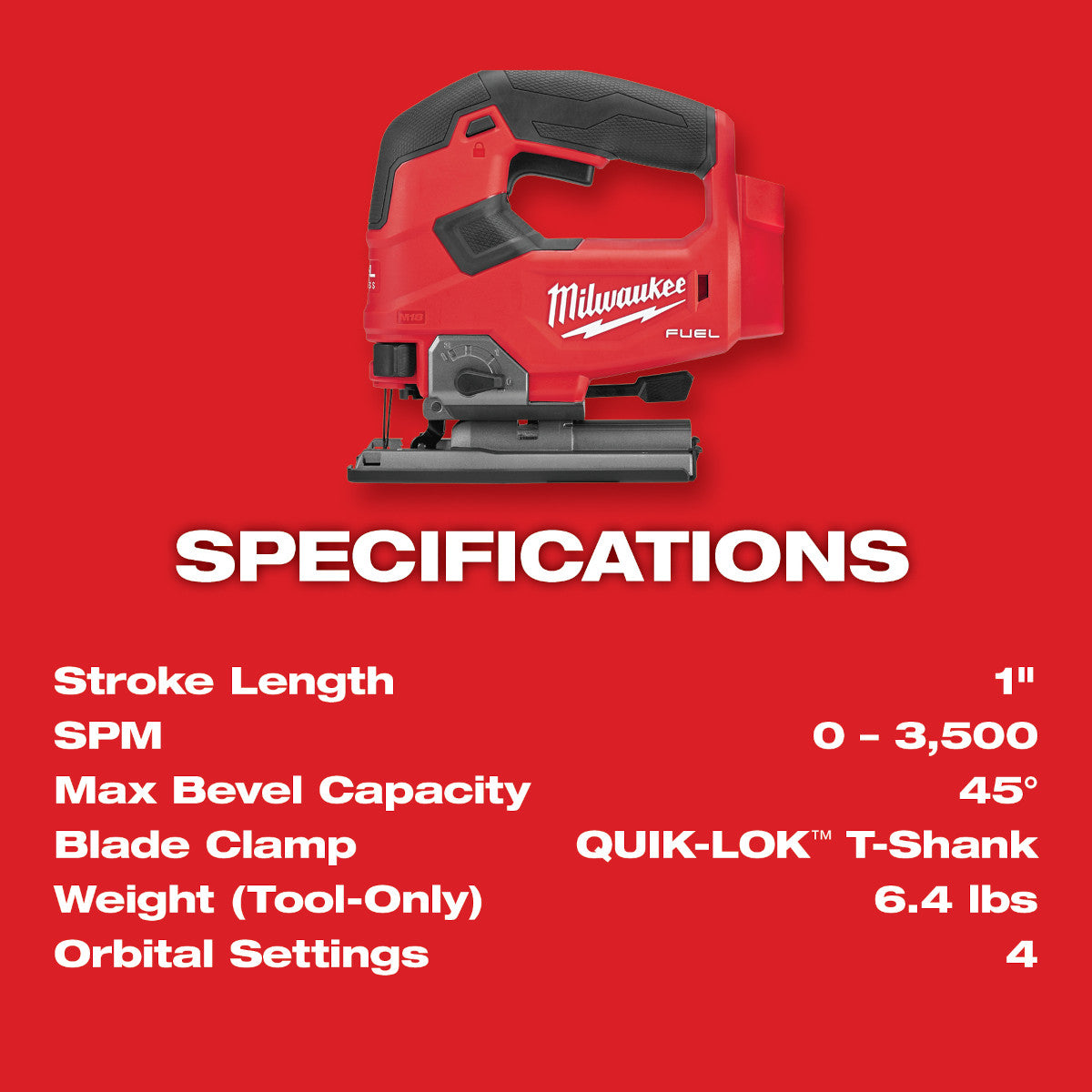 Milwaukee 2737-21 – M18 FUEL Stichsägen-Set mit D-Griff