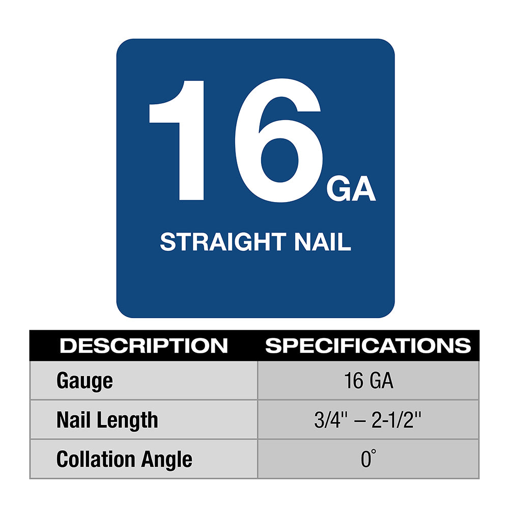 Milwaukee 2741-20 - Cloueuse de finition droite M18 FUEL™ calibre 16