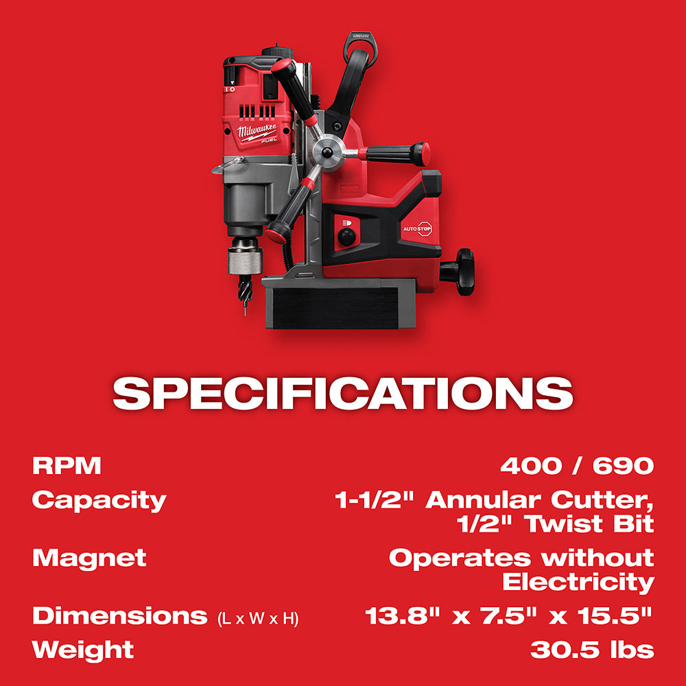 Milwaukee 2788-22HD - M18 FUEL™ 1-1/2" Lineman Magnetic Drill Kit