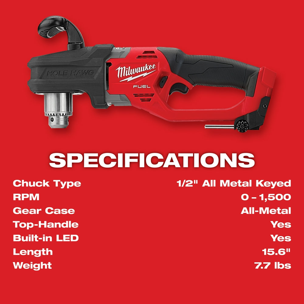 Milwaukee 2807-20 - Perceuse à angle droit M18 FUEL™ HOLE HAWG™ 1/2 po