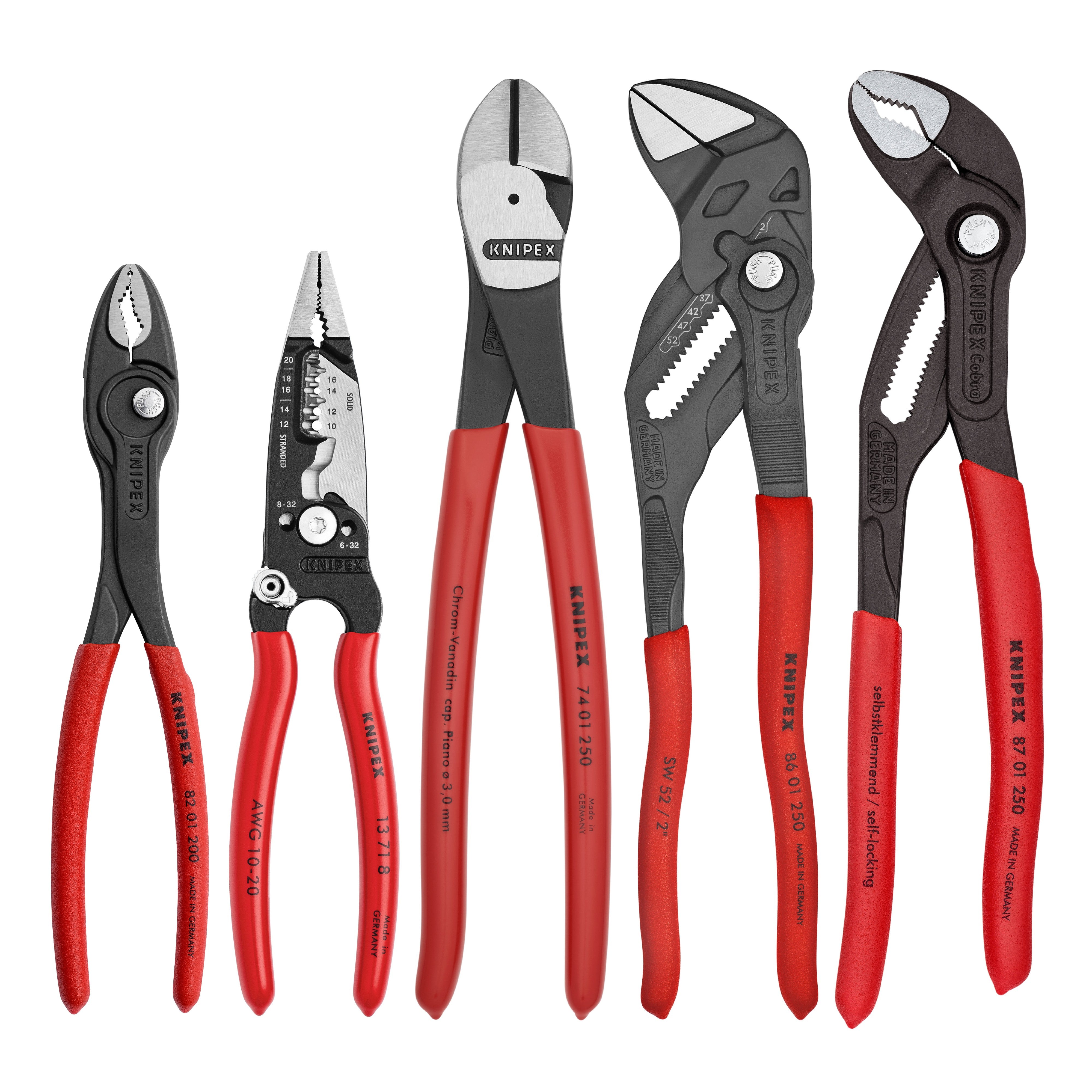 Knipex 9K0080150US - 5-teiliger Kernzangensatz in Werkzeugrolle