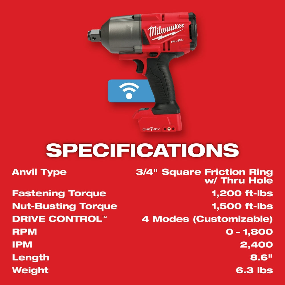 Milwaukee 2864-20 - M18 FUEL™ w/ONE-KEY™ High Torque Impact Wrench 3/4 in. Friction Ring