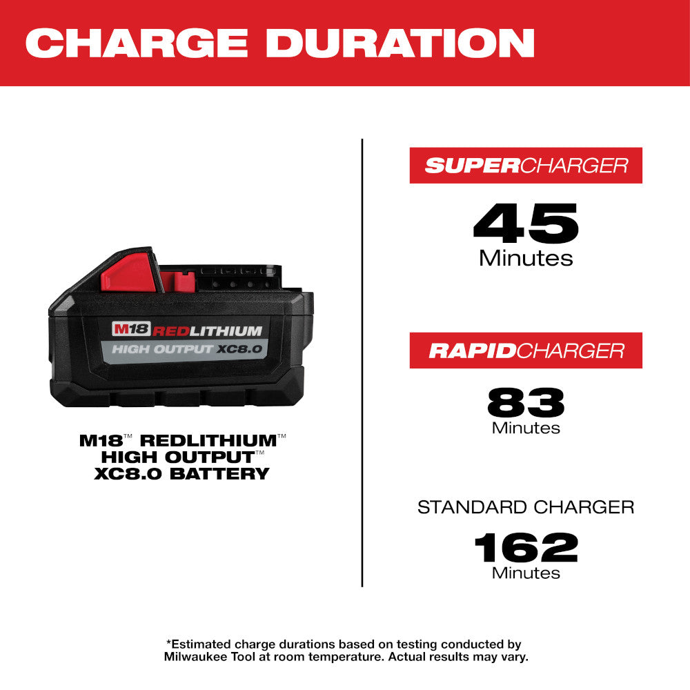 Milwaukee 48-11-1880 - Batterie M18™ REDLITHIUM™ HIGH OUTPUT™ XC8.0