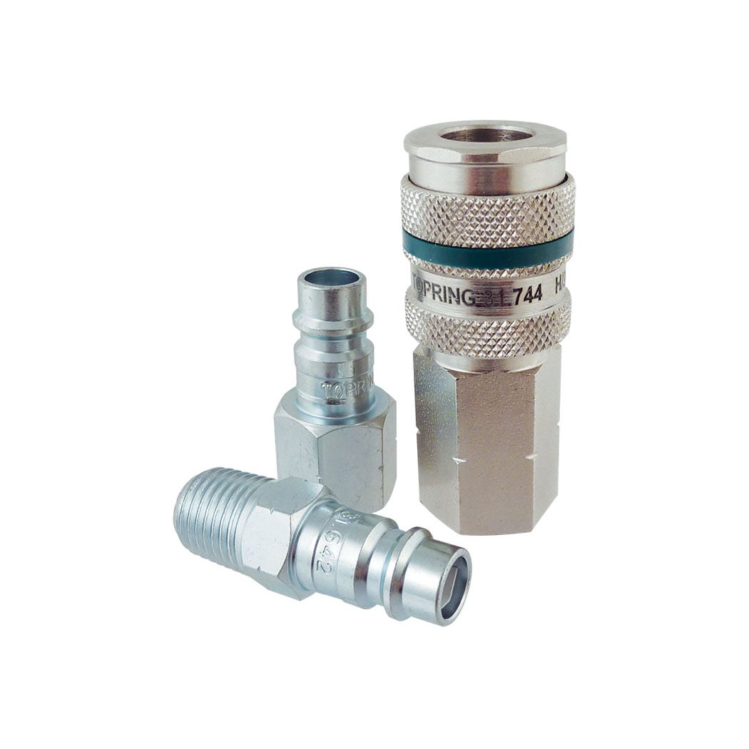 TOPRING 31.704C - Ultraflo 7.8 mm Kit With 1/4 (F) NPT Steel Quick Coupler and 2 Coupler Plugs QUIKSILVER