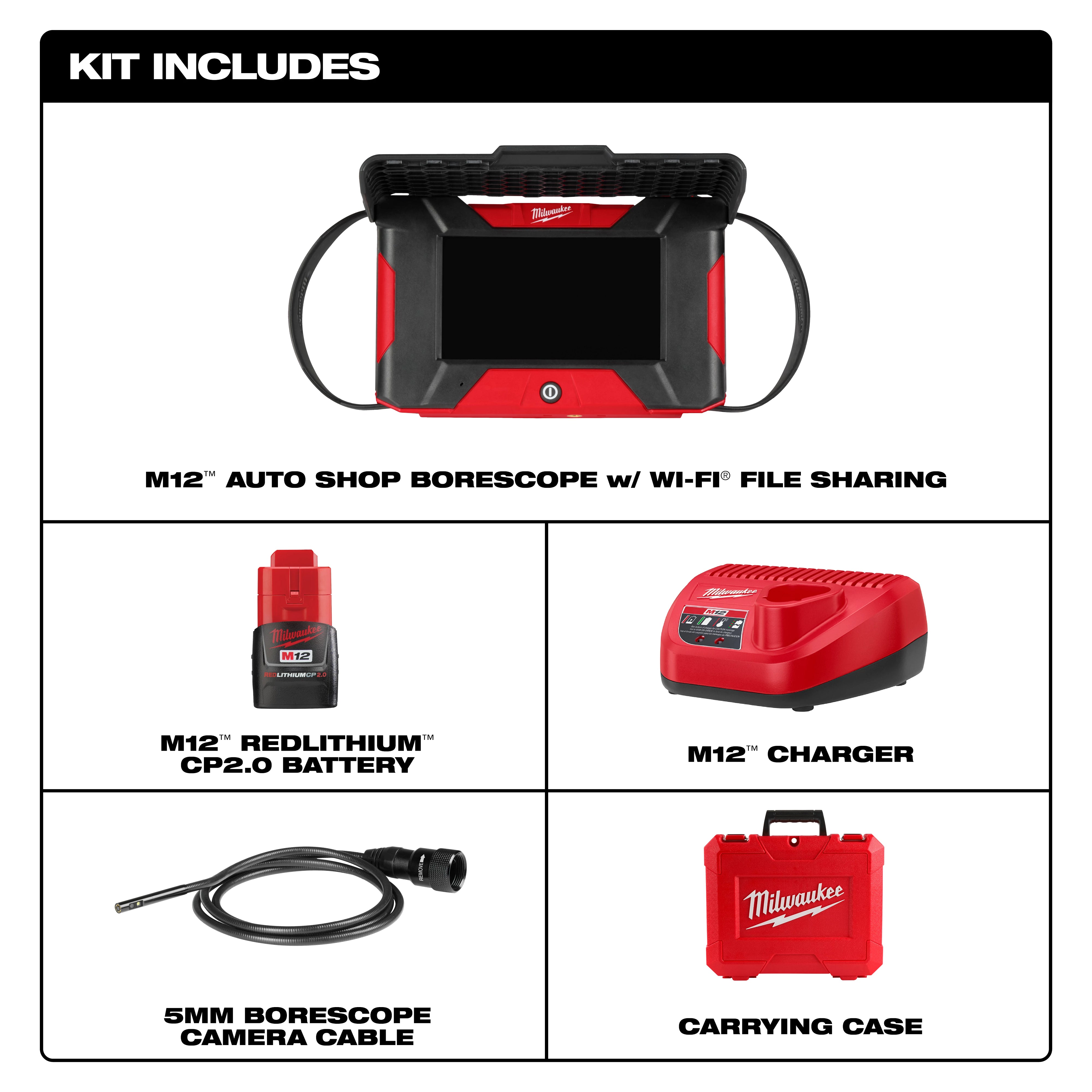 Milwaukee 3151-21 Borescope Kit Includes