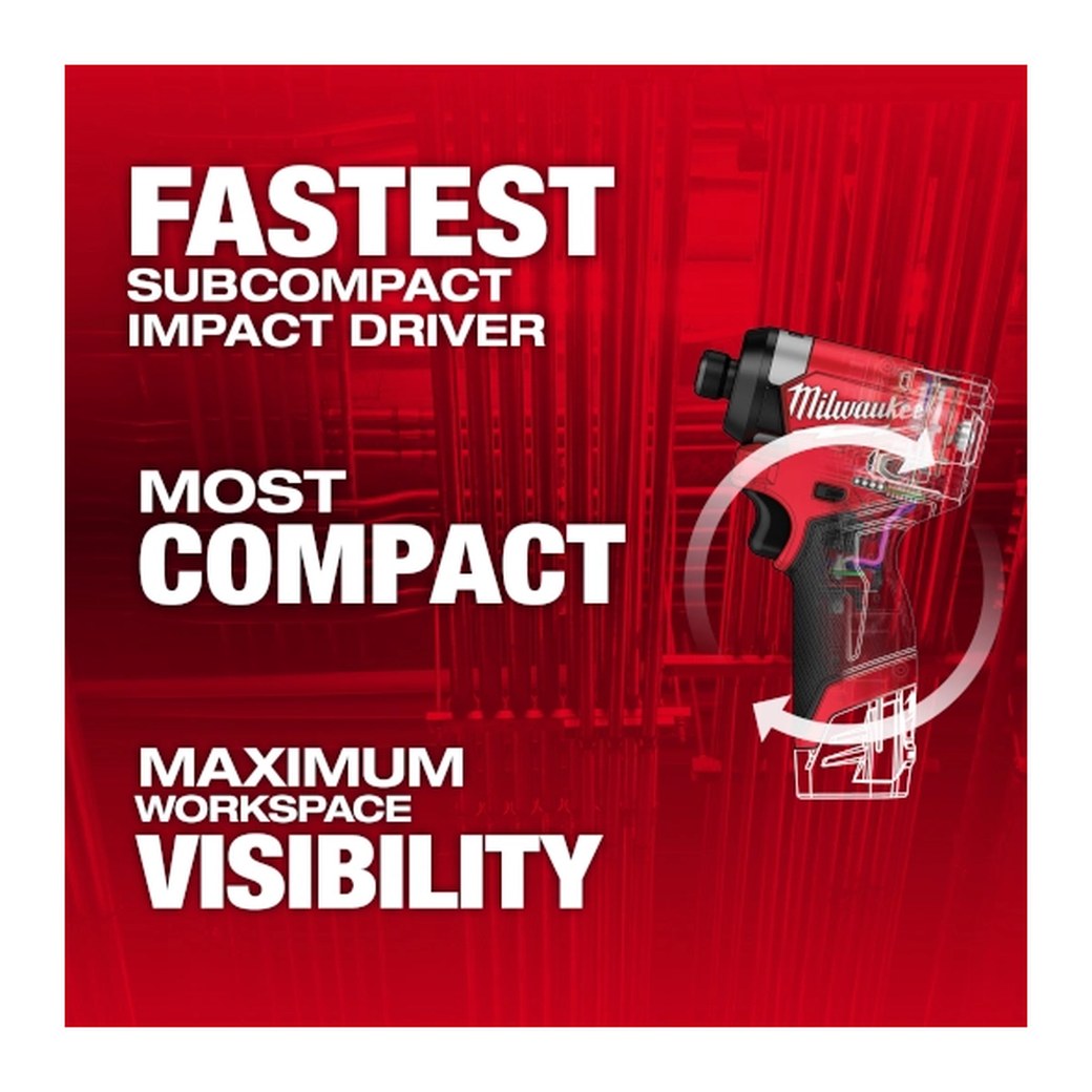 Milwaukee M12 FUEL 1/4" Hex Impact Driver - fastest, most compact, maximum visibility