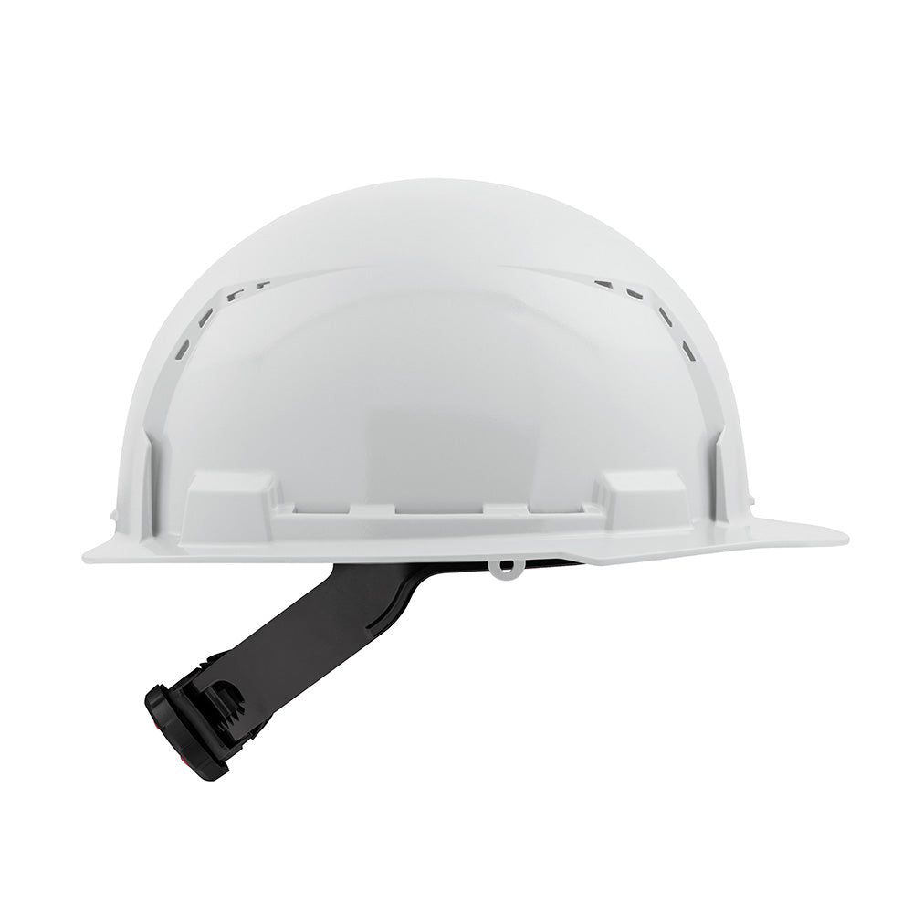 Milwaukee White Front Brim Vented Hard Hat w/4pt Ratcheting Suspension - Type 1, Class C