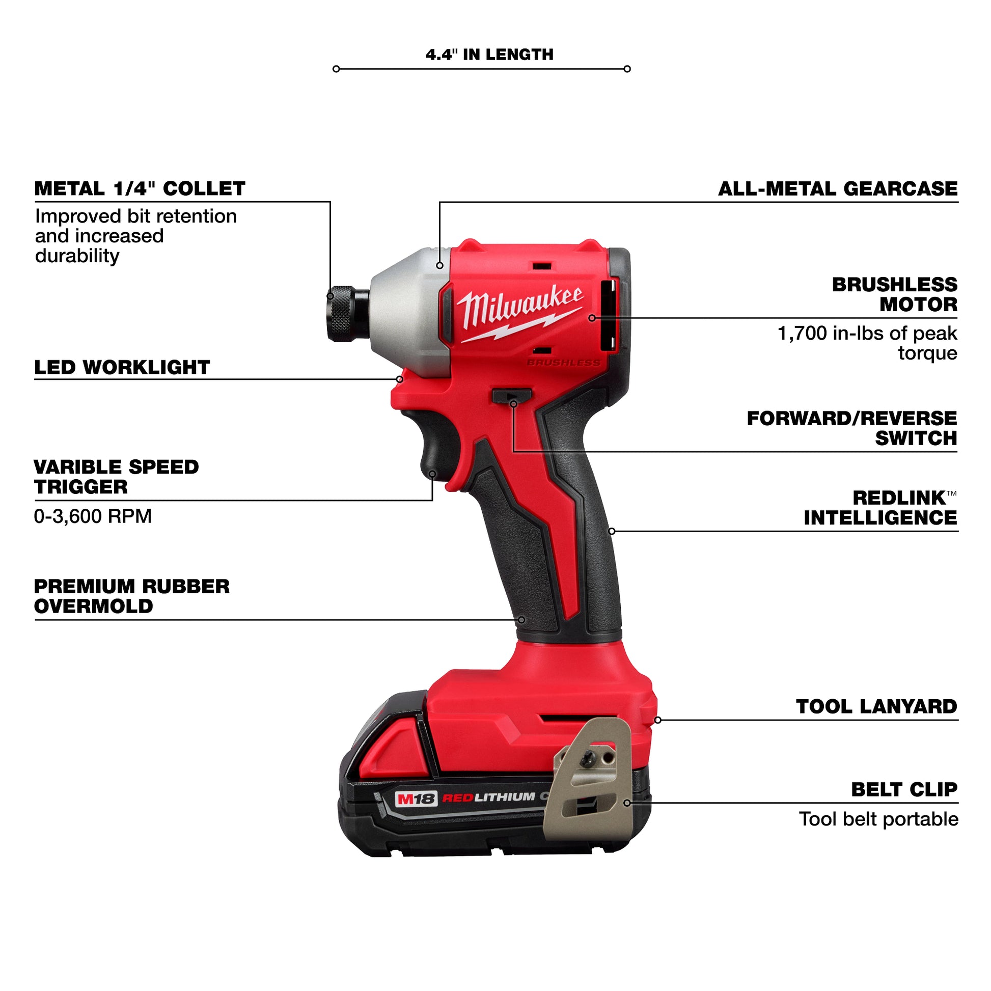 Milwaukee 3650-21CT M18 Compact Brushless Impact Driver product walkaround