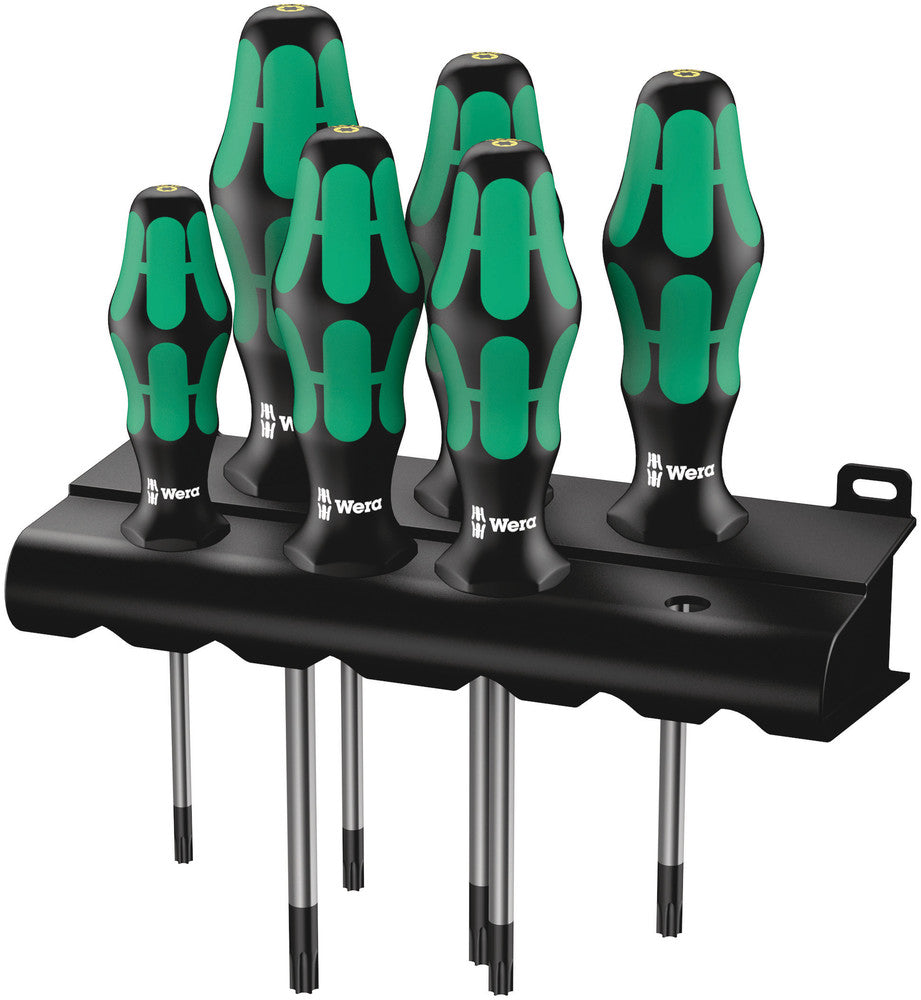 Wera 028059- 367/6 TORX® HF Kraftform Plus Screwdriver Set with Holding Function and Rack