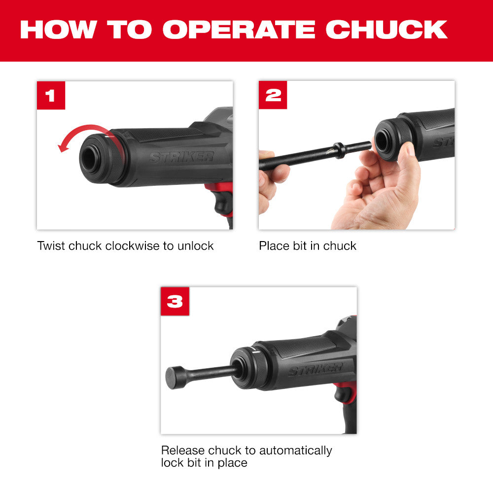 Milwaukee 3771-21 M18 FUEL™ STRIKER™ Hammer Chisel Kit
