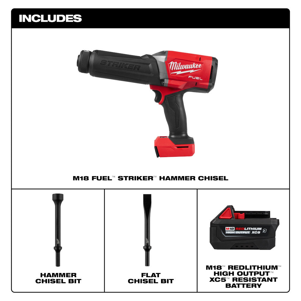 Milwaukee 3771-21 M18 FUEL™ STRIKER™ Hammer Chisel Kit