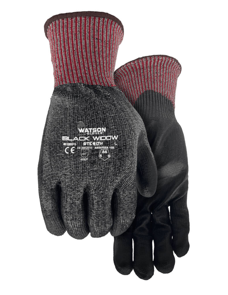 Watson - Stealth Black Widow Gloves, Cut Level A6