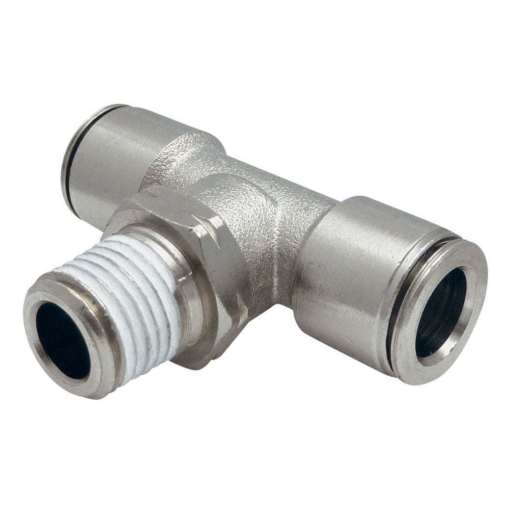 TOPRING 39.486 - 1/4 in. Push-to-Connect to 1/4 (M) NPT Tee Adapter TOPFIT (Multiple of 5)