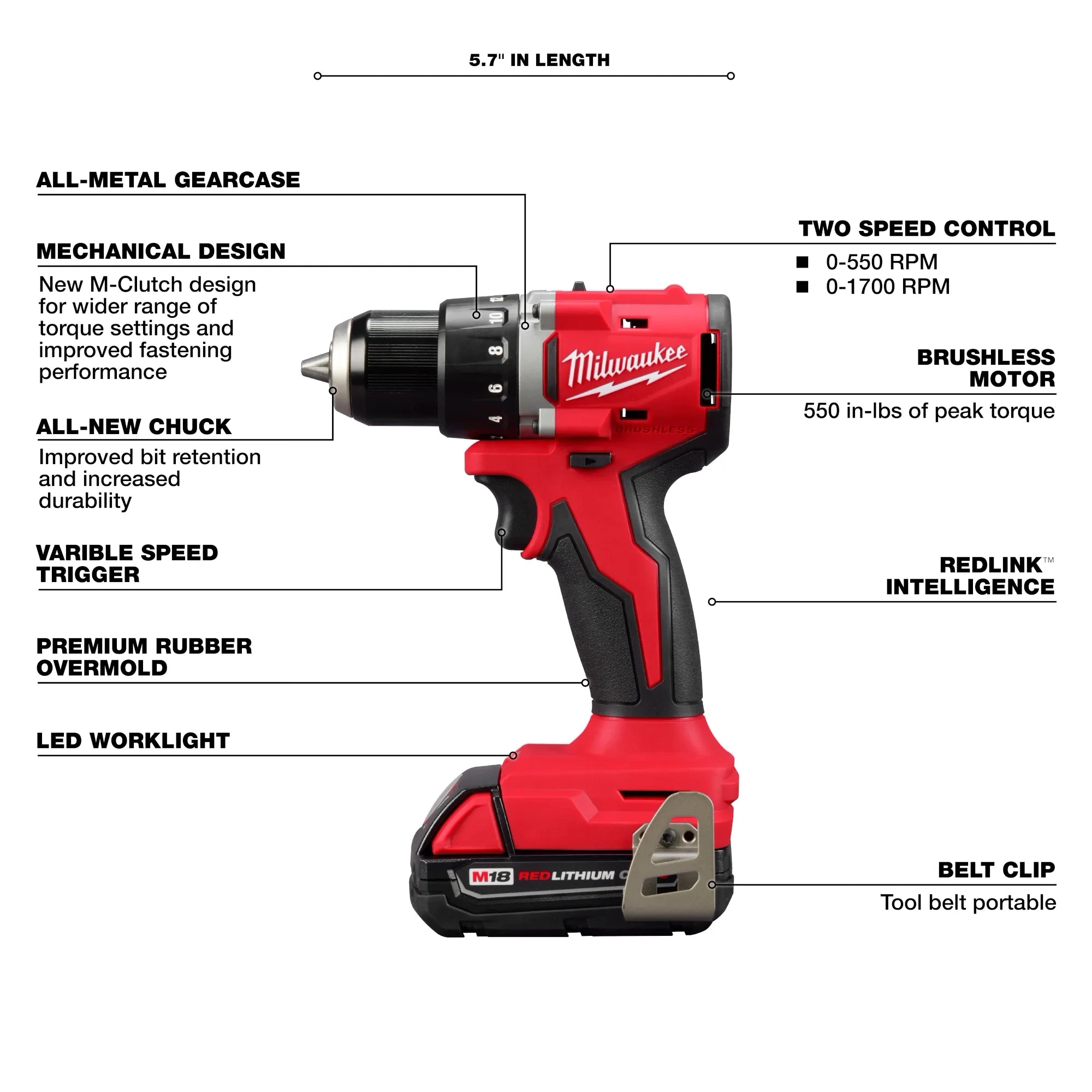 MILWAUKEE 3692-22CT M18™ Compact Brushless 2-Tool Combo Kit