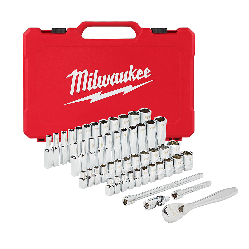 Milwaukee 48-22-9004 - Coffret de 50 cliquets et douilles 1/4 po - SAE et métrique