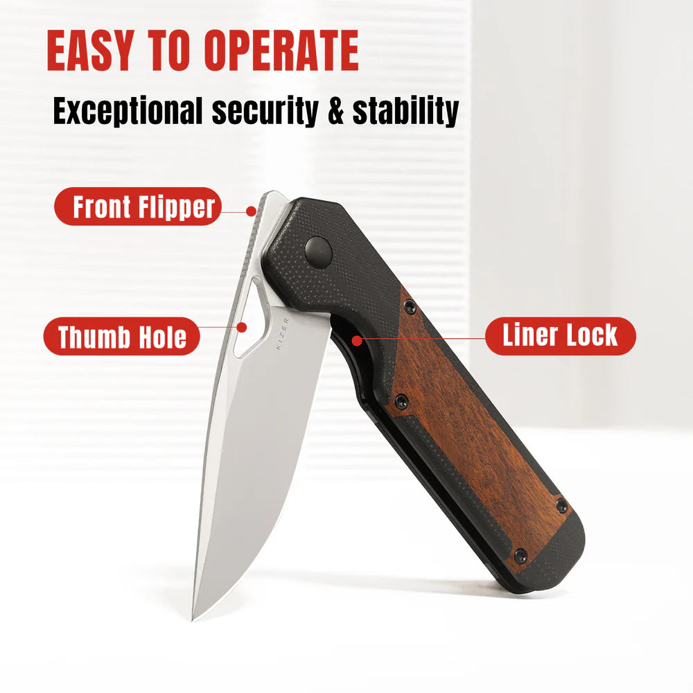 KIZER KIZ-V3634C2 - Militaw Framelock Folding Knife