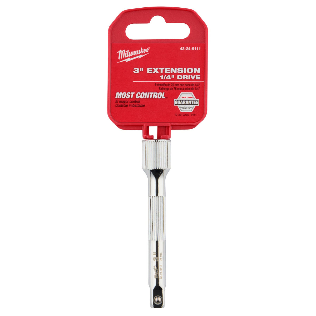 Milwaukee 43-24-9111 - Milwaukee 43-24-9111 1/4" Drive 3" Mechanics Socket Extension (View 1)