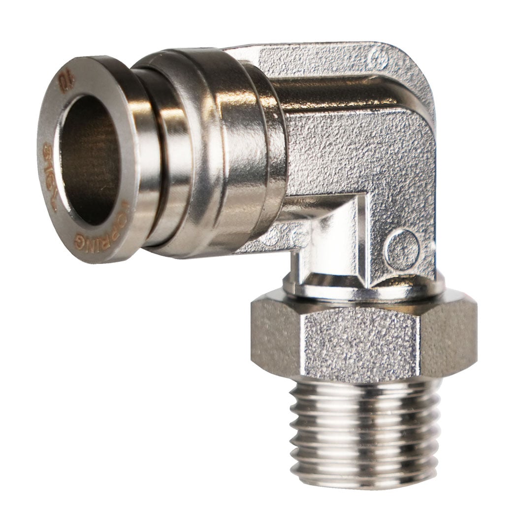 TOPRING 43.561 - 10 mm Push-to-Connect to 1/4 (M) BSPT Elbow Adapter TOPFIT