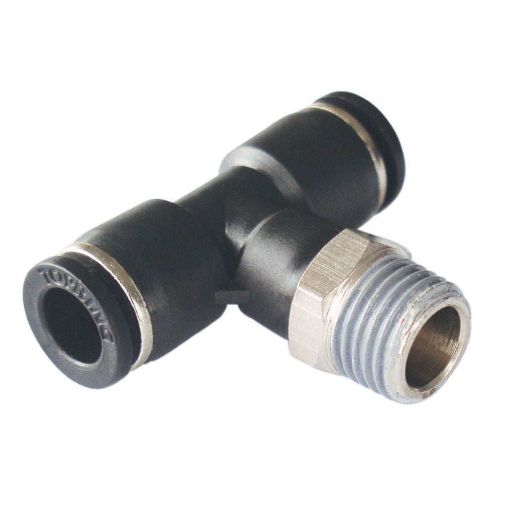 TOPRING 44.370 - 1/4 in. Push-to-Connect to 3/8 (M) NPT Tee Adapter MAXFIT (Multiple of 10)