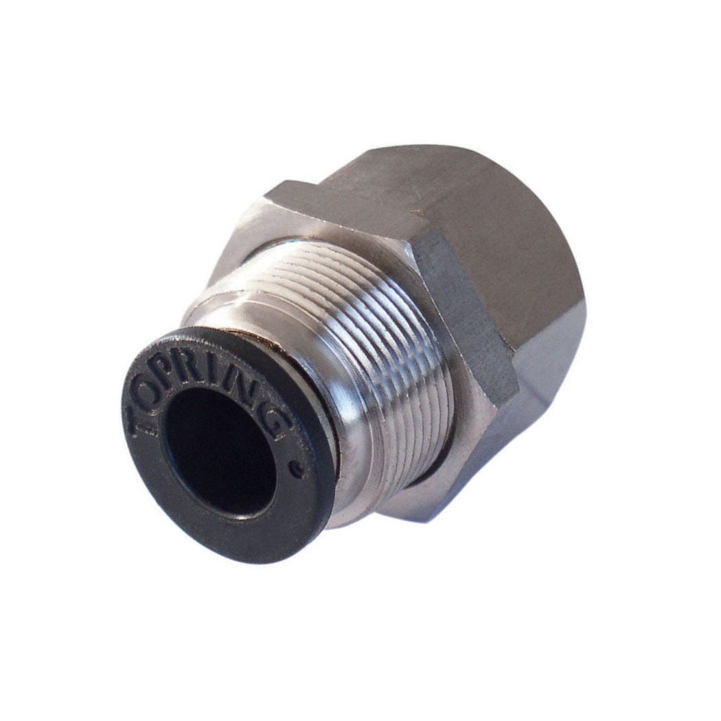 TOPRING 44.633 - 1/4 in. to 1/8 (F) NPT Push-to-Connect Bulkhead Adapter MAXFIT (Multiple of 10)