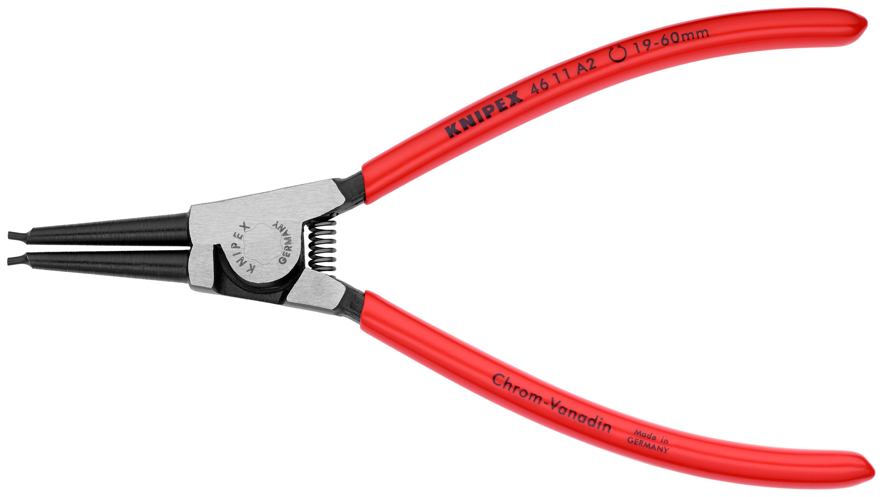 Knipex 4611A2SBA - 7 1/4" External Snap Ring Pliers-Forged Tips