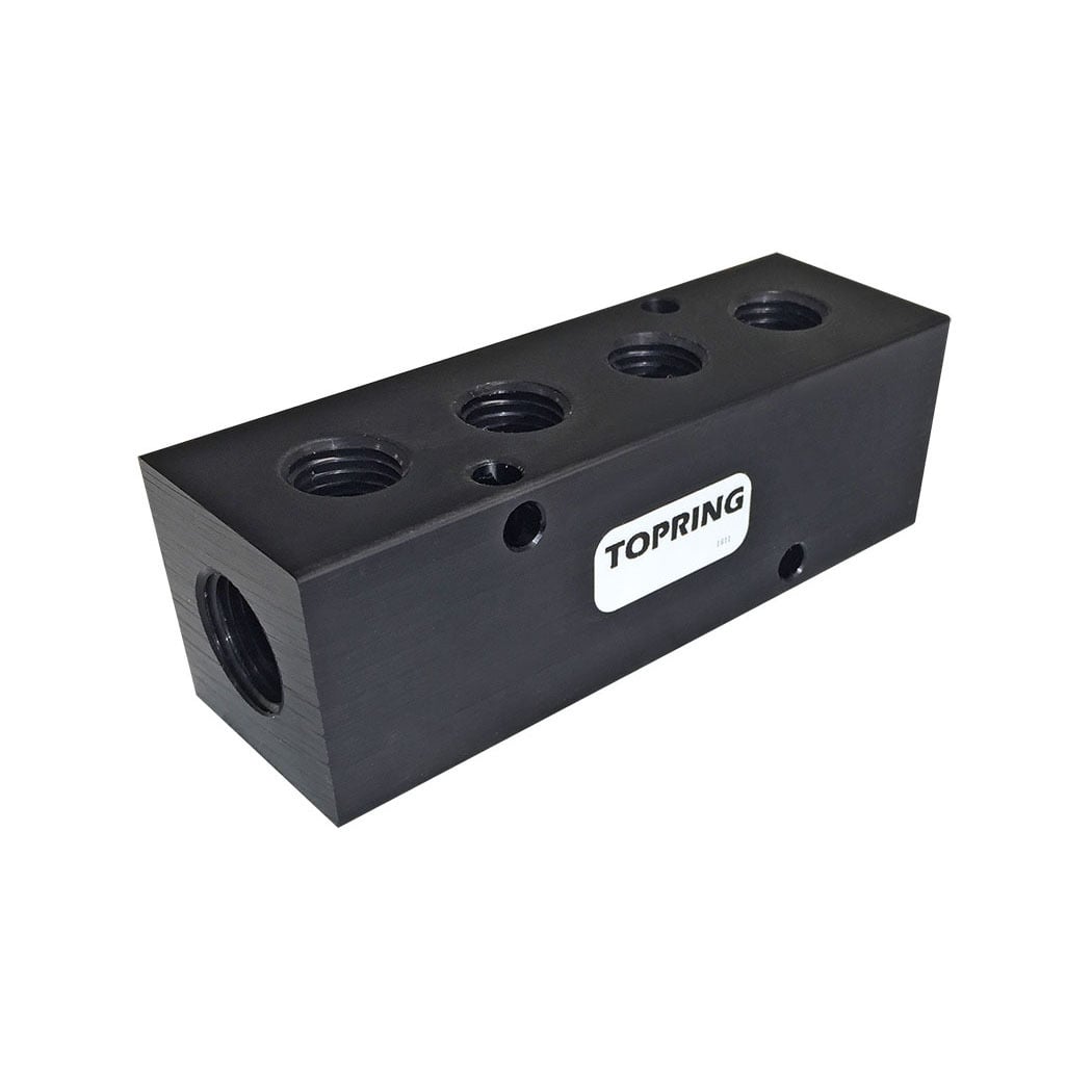 TOPRING 47.422 - 4 Port Aluminum Manifold 3/8 (F) NPT With 1/4 (F) NPT Outlet